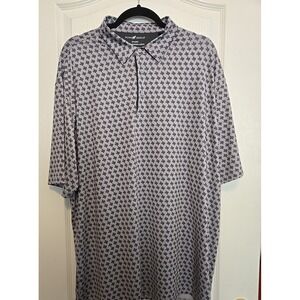 Horn Legend Texas All Over Print Polo 2XL XXL Performance Bamboo Charcoal Shirt